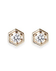 Hexagon Diamond Studs Andrea Bonelli Jewelry 14k Yellow Gold