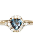 Isobel Halo London Blue Topaz Ring Andrea Bonelli Jewelry 14k Yellow Gold