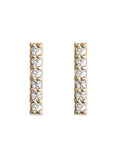 RTS Pave Bar Studs - 6 Stone Andrea Bonelli Jewelry 14k Yellow Gold