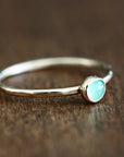 Aria Chrysoprase Stacking Ring Andrea Bonelli Jewelry