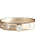 Ona Rustic Carved Diamond Ring Andrea Bonelli 14k Yellow Gold