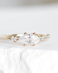 Trine Moissanite Ring Andrea Bonelli Jewelry 