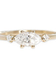 Trine GIA Diamond Ring Andrea Bonelli Jewelry 14k Yellow Gold