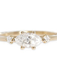 Trine Moissanite Ring Andrea Bonelli Jewelry 14k Yellow Gold