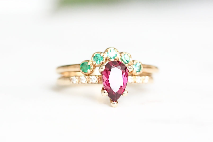 Tryst Garnet + Diamond Ring Andrea Bonelli Jewelry 