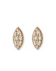 Marquise Diamond Leaf Studs Andrea Bonelli Jewelry 14k Yellow Gold