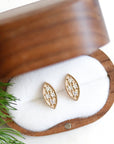 Marquise Diamond Leaf Studs Andrea Bonelli Jewelry