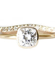 Zoe Cushion Moissanite Ring Andrea Bonelli Jewelry 