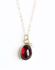 Garnet and Diamond Necklace Andrea Bonelli Jewelry