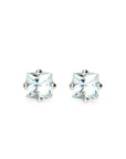 Princess Cut Aquamarine Studs Andrea Bonelli Jewelry 14k White Gold