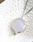 faceted chalcedony & diamond necklace Andrea Bonelli Jewelry