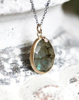 Faceted Labradorite and Diamond Necklace Andrea Bonelli Jewelry