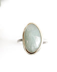 14k + Silver Aquamarine Ring Andrea Bonelli Jewelry