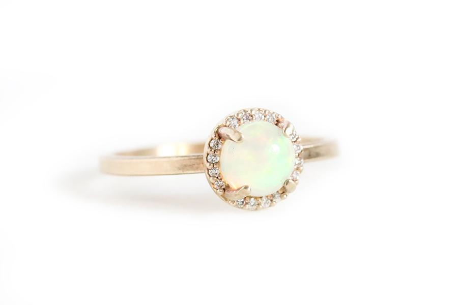 Opal + Diamond Halo Ring Andrea Bonelli 