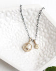 Gold Pebble + Diamond Necklace Andrea Bonelli Jewelry 