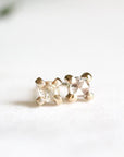white rose cut diamond studs Andrea Bonelli Jewelry