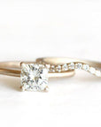 Custom Order Deposit 14k cushion moissanite engagement ring Andrea Bonelli