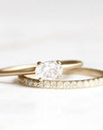 Custom Order 14k oval 1.3ct moissanite ring Andrea Bonelli