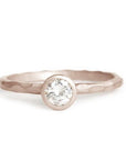 Hera Carved Moissanite Ring .25ct Andrea Bonelli 14k Rose Gold