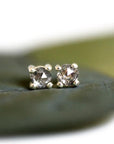 Salt + Pepper Rose Cut Diamond Studs Andrea Bonelli Jewelry