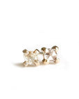 white rose cut diamond studs Andrea Bonelli Jewelry 14k Yellow Gold