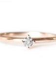 Petit Lola Salt + Pepper Diamond Ring Andrea Bonelli Jewelry 14k Rose Gold