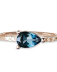 Lilia Topaz + Diamond Ring Andrea Bonelli Jewelry 14k Rose Gold