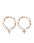 Lacuna Diamond Circle Studs Andrea Bonelli Jewelry 14k Rose Gold