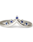 Crown Creste Sapphire Ring Andrea Bonelli 14k White Gold