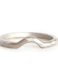 Curved Rustic Band Andrea Bonelli Jewelry 14k White Gold