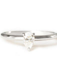 Tristan Pear Diamond Ring Andrea Bonelli 14k White Gold