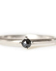 Petit Lola Black Rose Cut Diamond Ring Andrea Bonelli Jewelry 14k White Gold