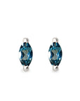 London Blue Topaz Marquise Studs Andrea Bonelli Jewelry 14k White Gold