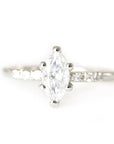 Tryst Marquise Moissanite Ring Andrea Bonelli Jewelry 14k White Gold