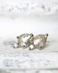 pale gray diamond droplet earrings Andrea Bonelli Jewelry