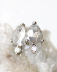 pale gray diamond droplet earrings Andrea Bonelli Jewelry