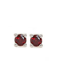 Garnet Studs Andrea Bonelli Jewelry 14k White Gold
