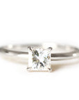 Suri Moissanite Ring 6mm Andrea Bonelli 14k White Gold