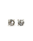 Salt + Pepper Rose Cut Diamond Studs Andrea Bonelli Jewelry 14k White Gold