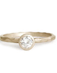 Hera Carved Moissanite Ring .25ct Andrea Bonelli 14k Yellow Gold