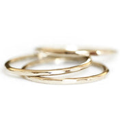 Glint Hammered Stacking Rings Andrea Bonelli 14k Yellow Gold