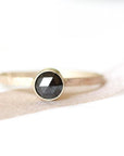 Black Rose Cut Diamond Ring Andrea Bonelli Jewelry