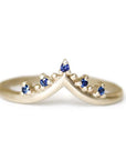 Crown Creste Sapphire Ring Andrea Bonelli 14k Yellow Gold