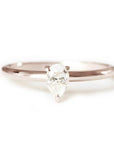 Tristan Pear Diamond Ring Andrea Bonelli 14k Rose Gold