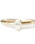 Tristan Pear Diamond Ring Andrea Bonelli 14k Yellow Gold