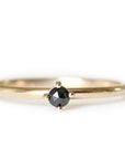 Petit Lola Black Rose Cut Diamond Ring Andrea Bonelli Jewelry 14k Yellow Gold