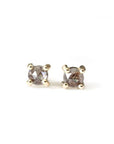 Brown Rose Cut Diamond Studs Andrea Bonelli Jewelry 14k Yellow Gold