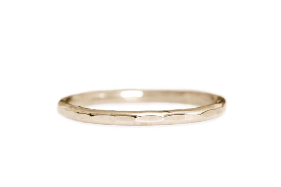Hammer Facet Ring Andrea Bonelli Jewelry 14k Yellow Gold