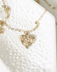 Hammered Heart Necklace Andrea Bonelli 14k Yellow Gold