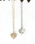 Silver Hammered Heart Necklace Andrea Bonelli 